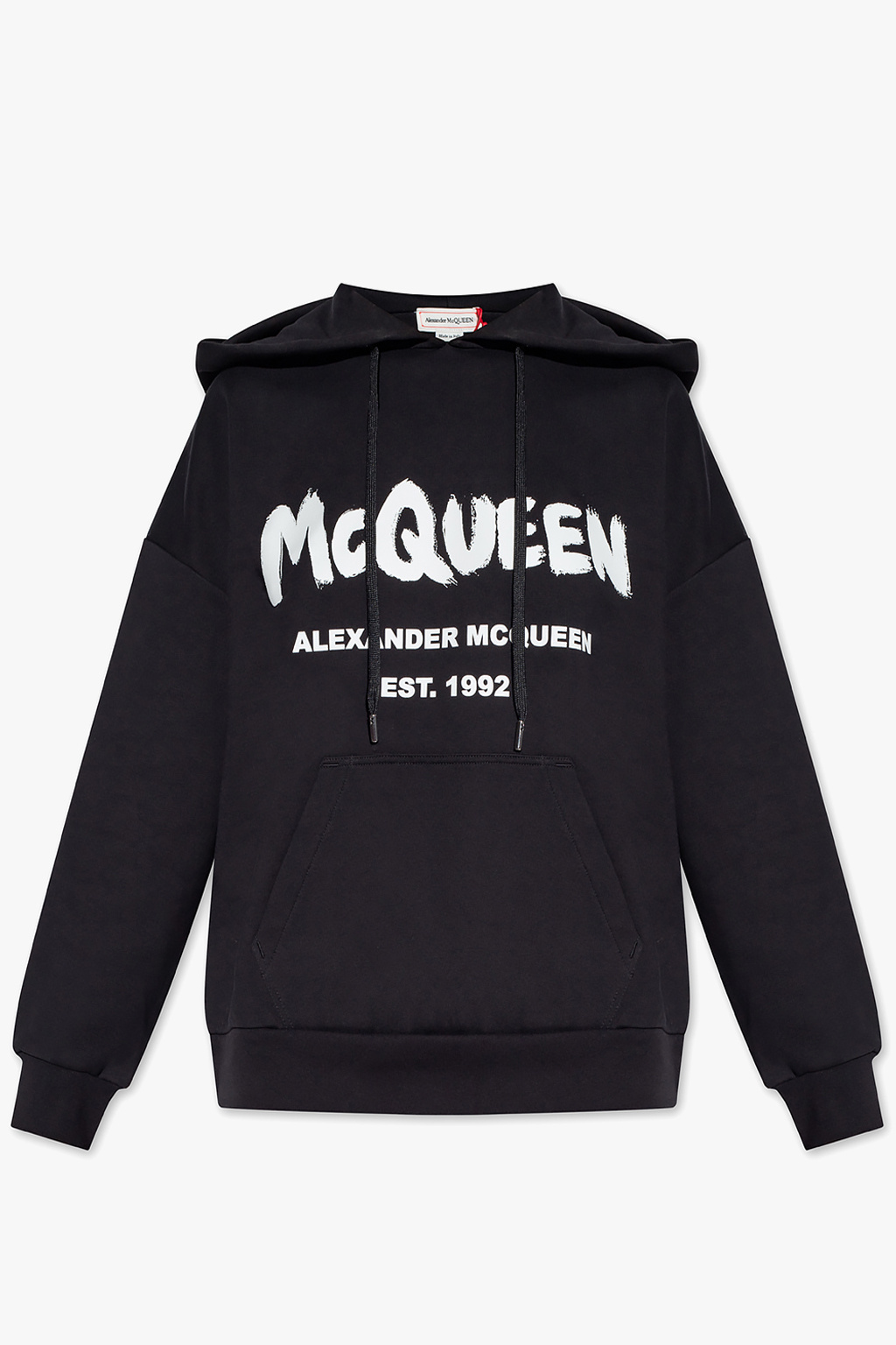 Black Hoodie with logo Alexander McQueen SchaferandweinerShops KR logo slides alexander mcqueen shoes